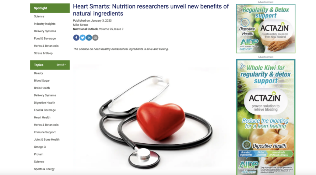 Heart Smarts: Nutrition researchers unveil new benefits of natural ingredients