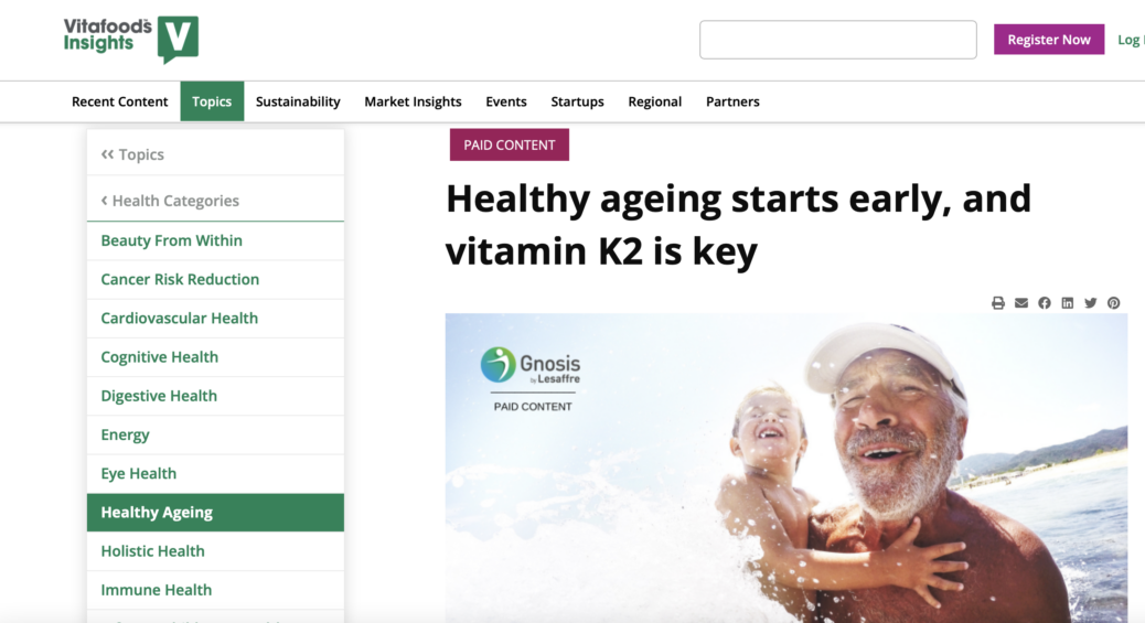 Healthy ageing starts early, and vitamin K2 is key