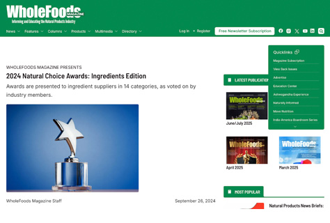 2024 Natural Choice Awards: Ingredients Edition