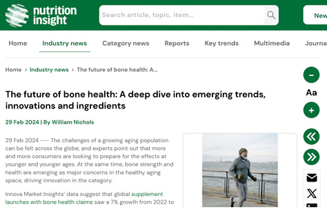 The future of bone health: A deep dive into emerging trends, innovations and ingredients