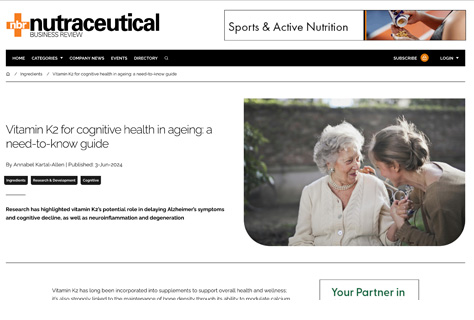 Vitamin K2 for cognitive health in ageing: a need-to-know guide